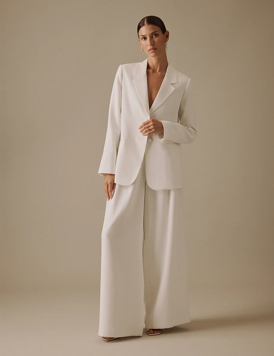 White Tailored Virgo Bridal Blazer - Image 2