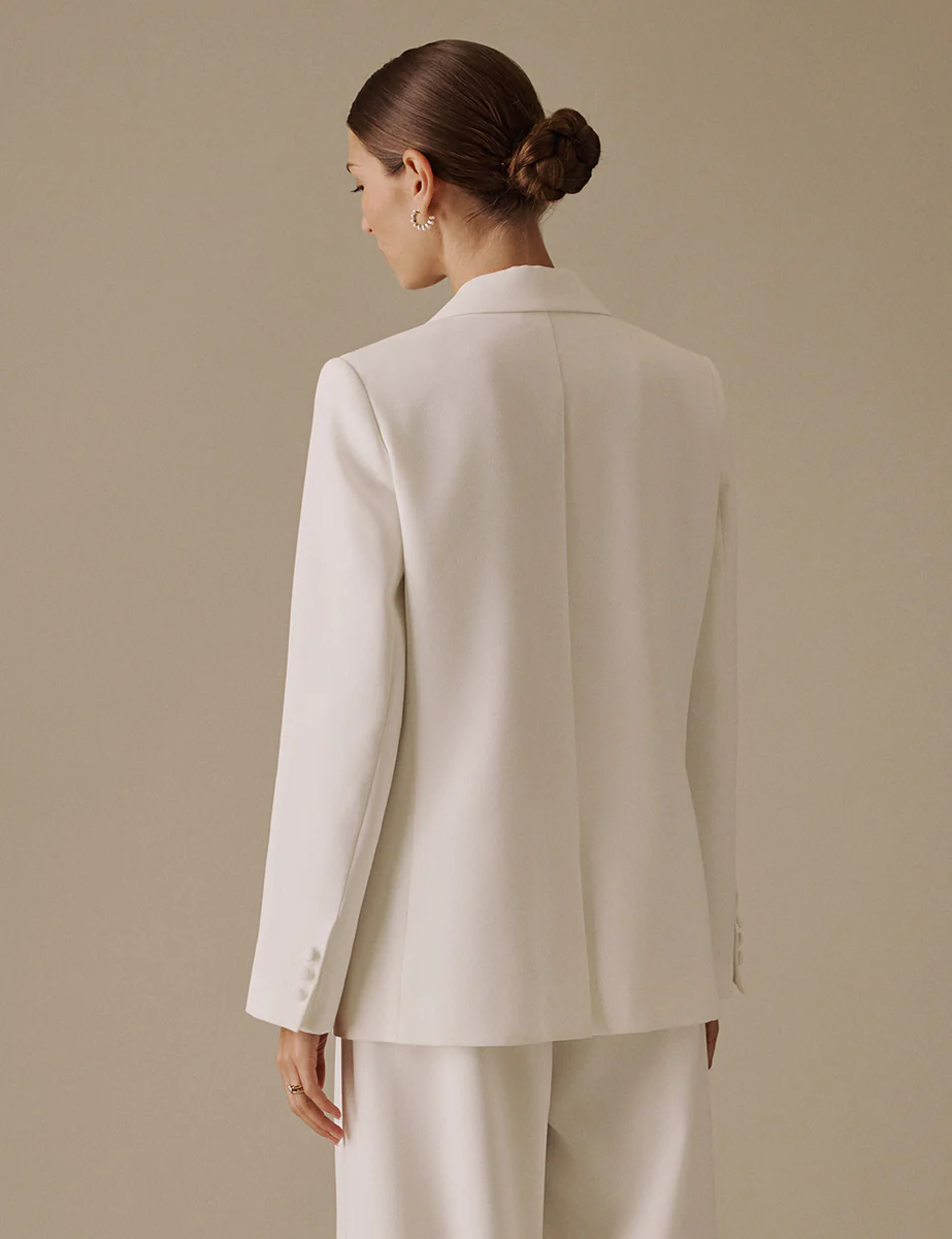 White Tailored Virgo Bridal Blazer - Image 4