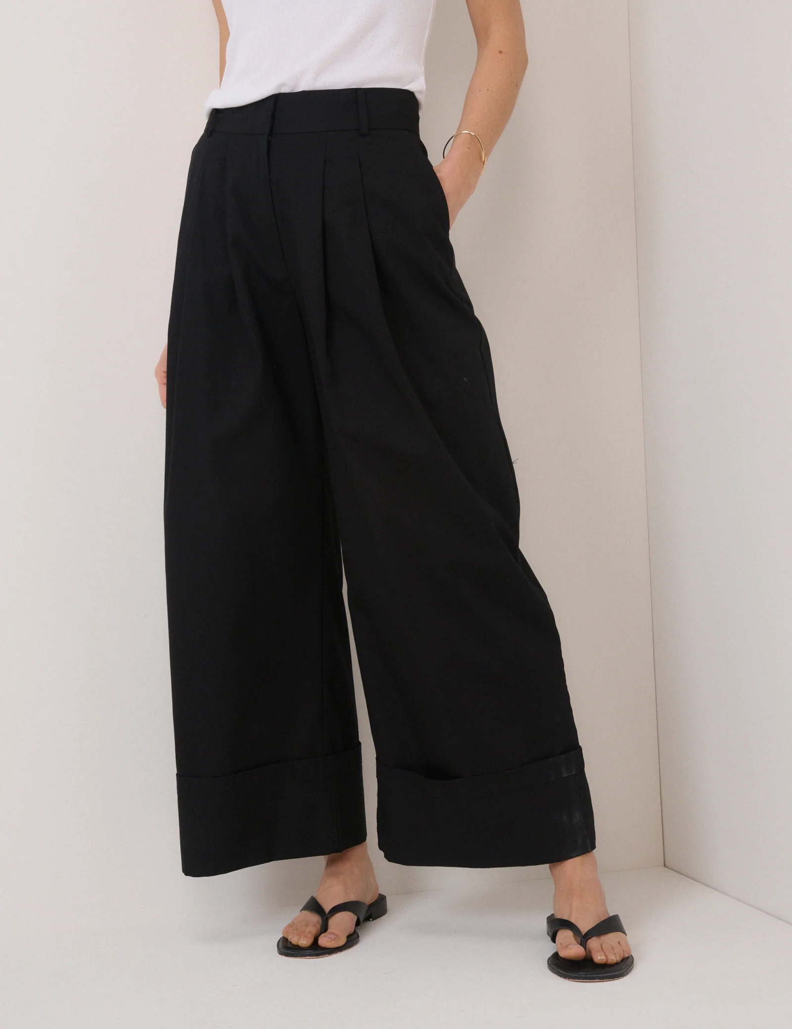 Black High Waisted Trousers - Image 4