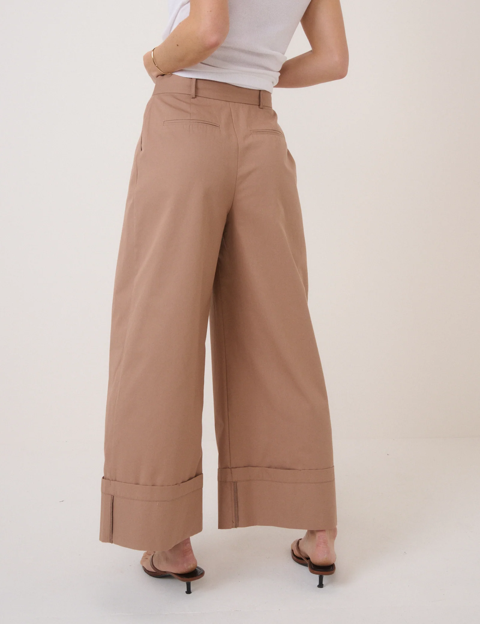 Beige High Waisted Trousers - Image 5