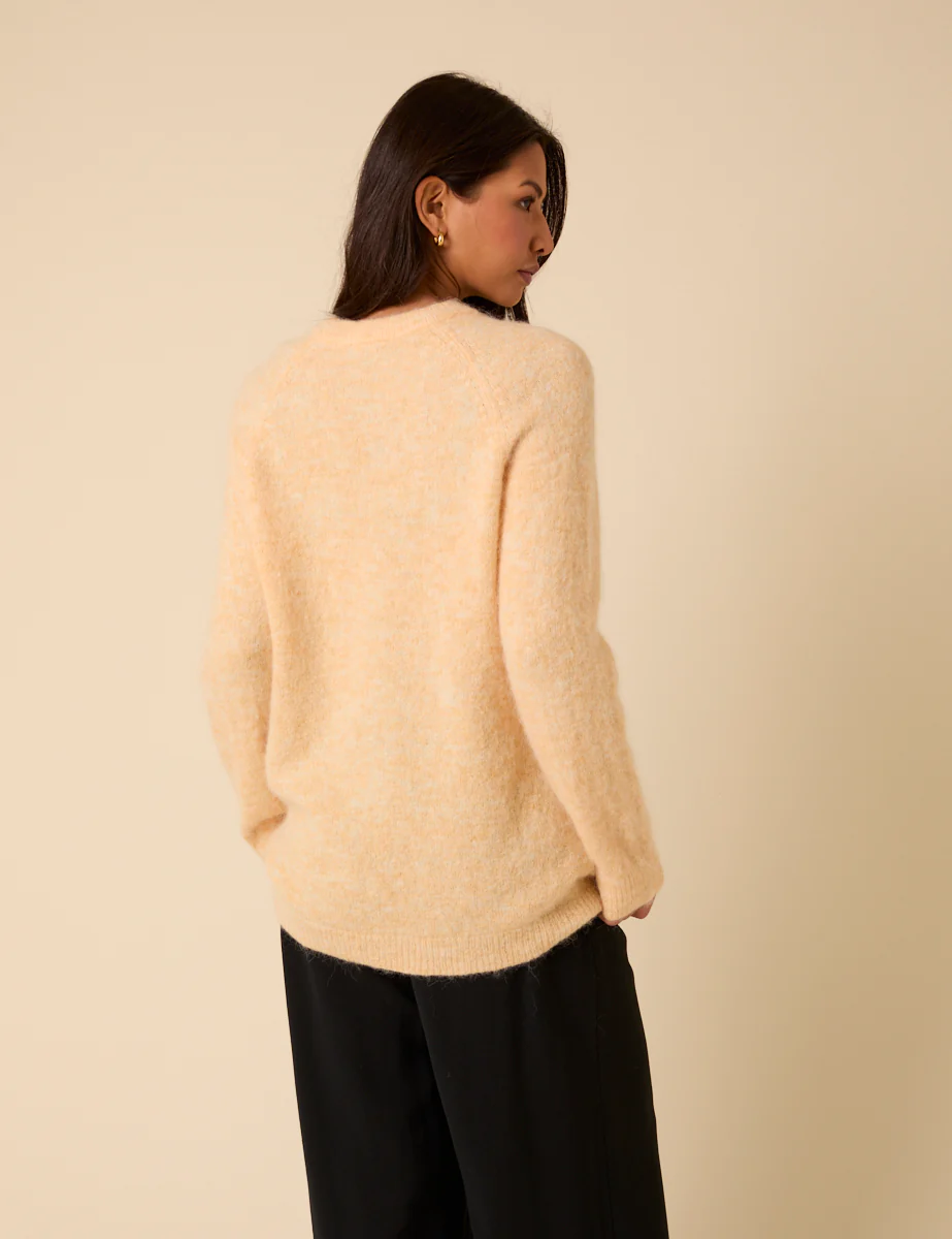 Butter Yellow Fluffy Alpaca and Wool Blend Oversized Jumper - Image 5